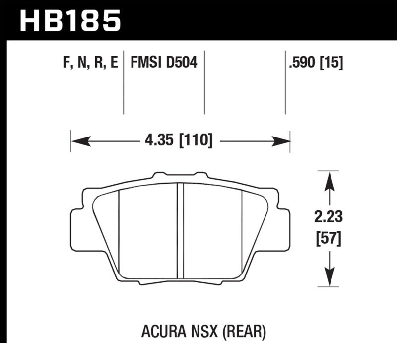 Hawk HPS 5.0 Street Brake Pads - Rear