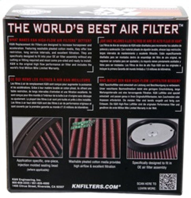 K&N 4in ID / 5.5in OD / 2in H Custom Assembly Filter designed to fit Harley-Davidson Motorcycle