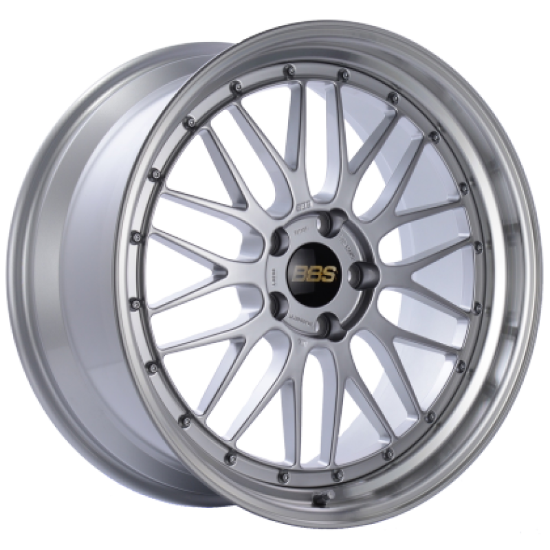 BBS LM 19x10 5x112 ET50 Diamond Silver Center Diamond Cut Lip Wheel - 82mm PFS Required