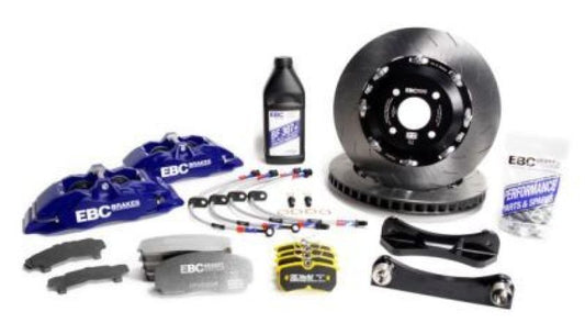 EBC Racing 12-20 Fiat 500 Abarth 1.4L Turbo Blue Apollo-4 Calipers 330mm Rotors Front Big Brake Kit