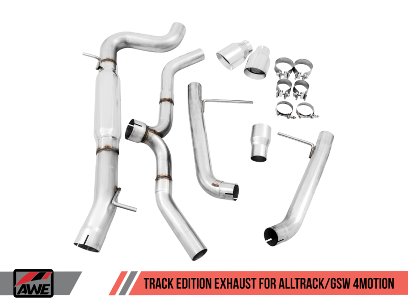 AWE Tuning VW MK7 Golf Alltrack/Sportwagen 4Motion Track Edition Exhaust - Polished Silver Tips