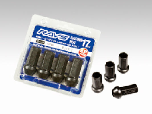 Rays 17 Hex L48 Racing Nut 12x1.25 - Black (4 Pieces)