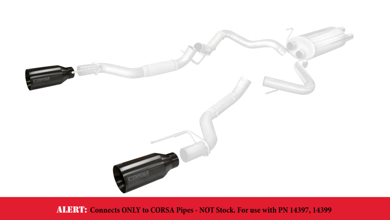 Corsa 2017-20 Ford F-150 Raptor 3in Inlet / 5in Outlet Gunmetal PVD Tip Kit (For Corsa ExhaustOnly)