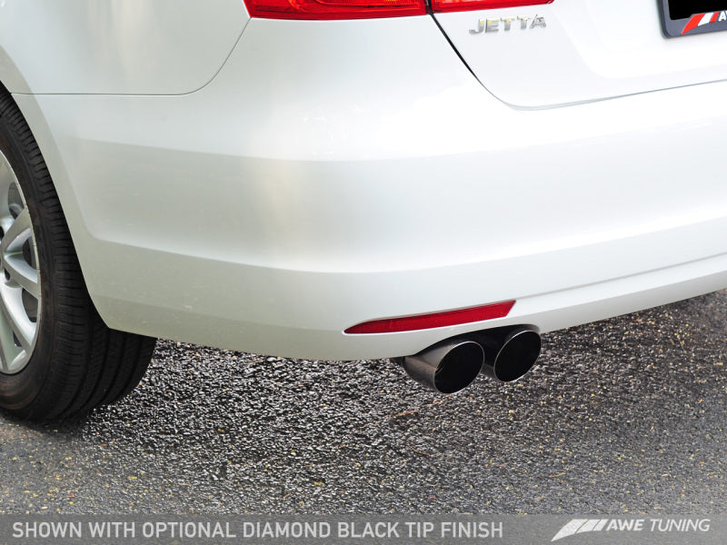 AWE Tuning MK6 Jetta TDI Touring Edition Exhaust - Diamond Black Tips