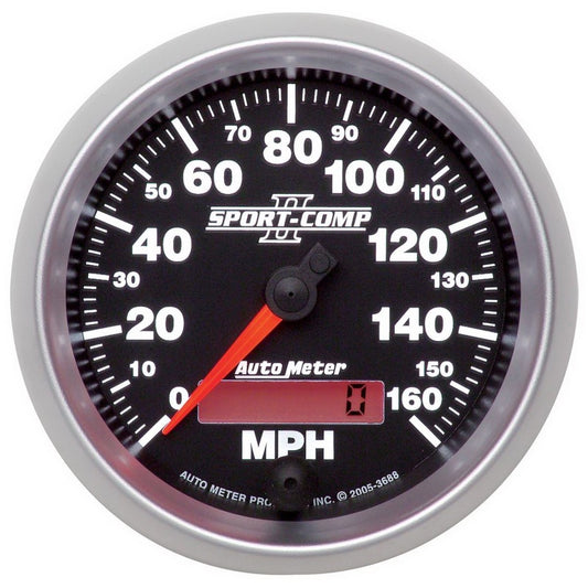 Autometer Sport-Comp II 3-3/8in 0-160MPH In-Dash Electronic Programmable Speedometer