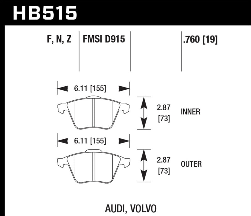 Hawk Performance Ceramic Street Brake Pads