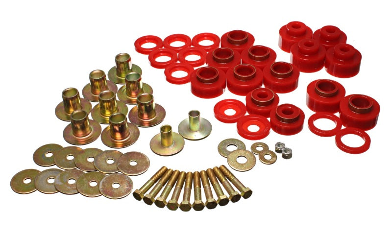 Energy Suspension 68-72 Chevy Chevelle/Monte Carlo/Malibu/El Camino Red Body Mount Set