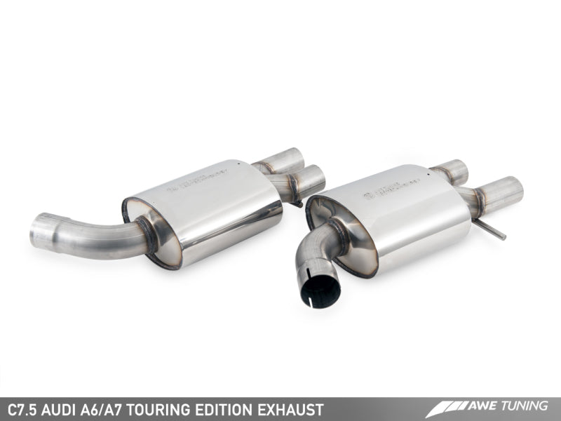 AWE Tuning Audi C7.5 A6 3.0T Touring Edition Exhaust - Quad Outlet Chrome Silver Tips