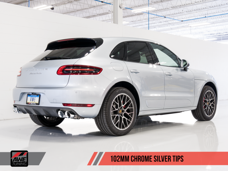 AWE Tuning Porsche Macan Touring Edition Exhaust System - Chrome Silver 102mm Tips