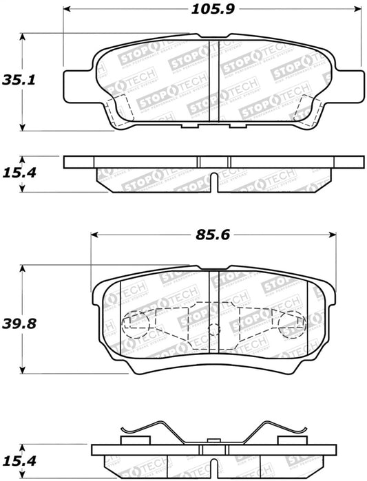 StopTech 07-17 Jeep Patriot Street Performance Rear Brake Pads