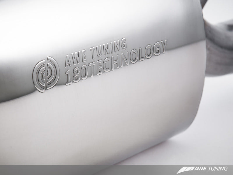 AWE Tuning Panamera Turbo Performance Exhaust System Touring Edition Polished Silver Tips