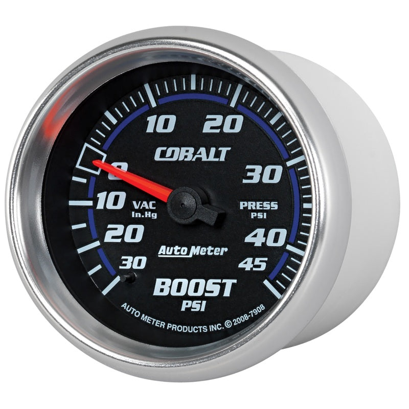 AutoMeter Gauge Vac/Boost 2-5/8in. 30Inhg-45PSI Mechanical Cobalt