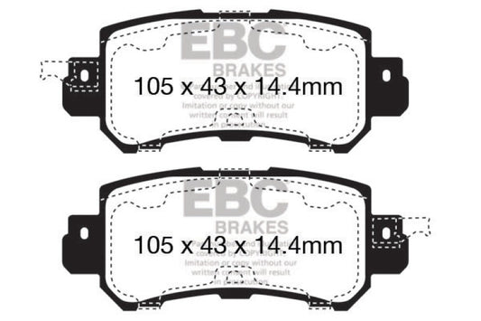 EBC 12+ Mazda CX-5 2 Redstuff Rear Brake Pads