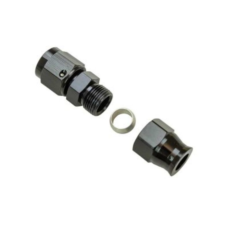 Moroso Aluminum Fitting Adapter 6AN Female to 3/8in Tube Compression - Black