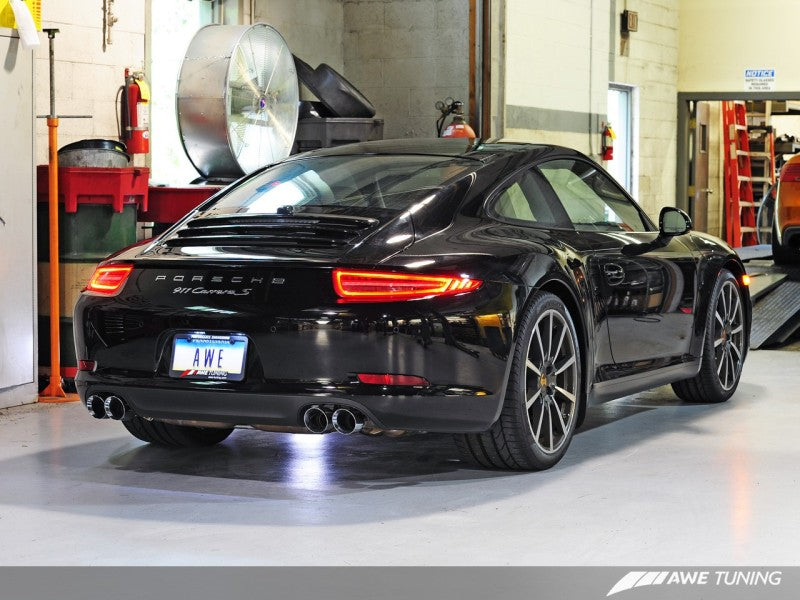 AWE Tuning Porsche 991 SwitchPath Exhaust for Non-PSE Cars Diamond Black Tips