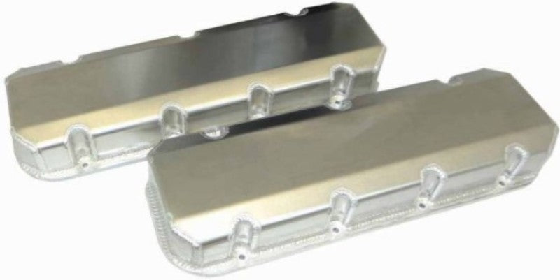 Moroso Chevrolet Big Block Valve Cover w/Billet Rail - No Logo - Exhaust & Intake Pockets - Aluminum