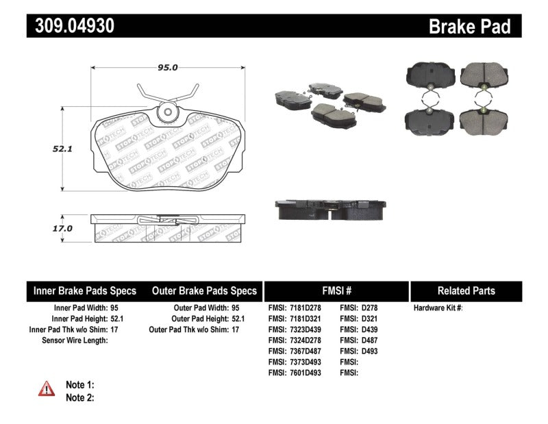 StopTech Performance Brake Pads