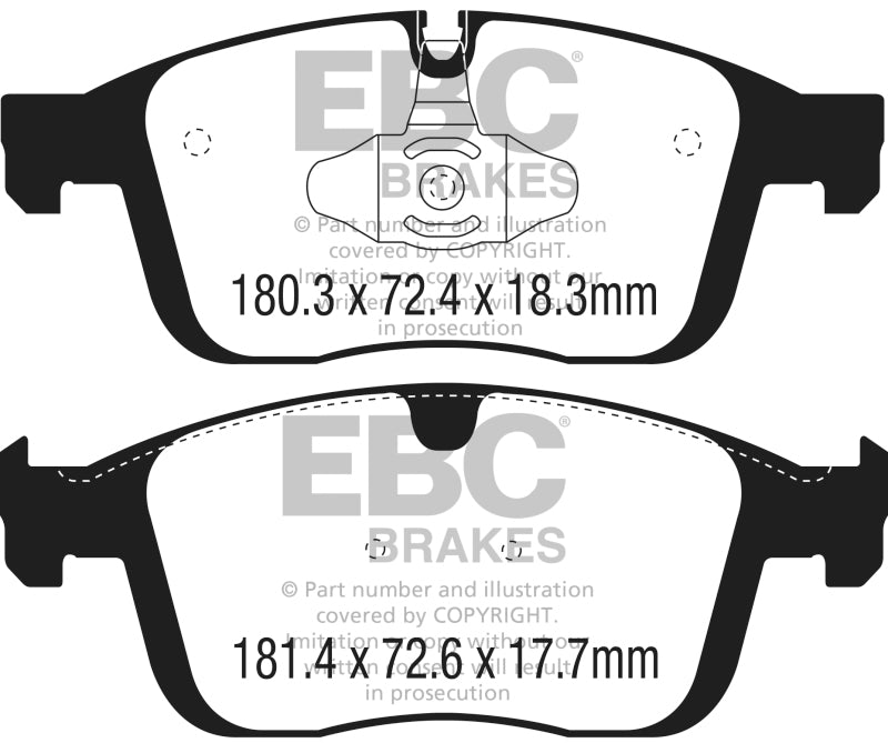 EBC 2016+ Volvo XC60 2.0L Turbo T5 Greenstuff Front Brake Pads