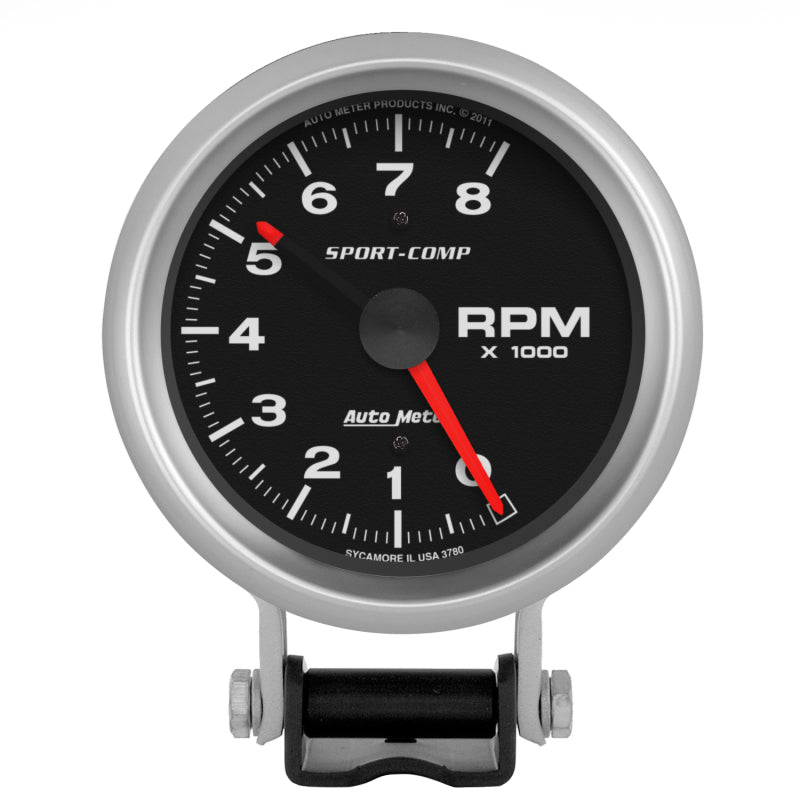 Autometer Standard 3-3/4in 8,000 RPM Pedestal Mount Tachometer