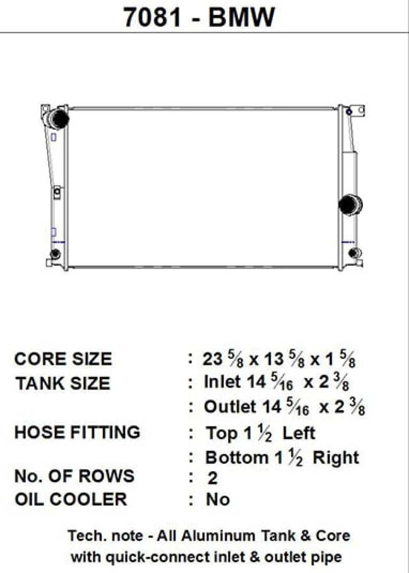 CSF BMW 2 Seires (F22/F23) / BMW 3 Series (F30/F31/F34) / BMW 4 Series (F32/F33/F36) A/T Radiator