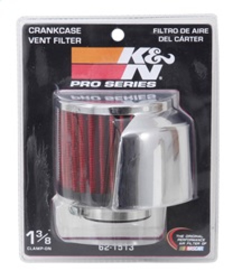 K&N 1.375in Flange ID x 3in OD x 2.5in Height Clamp On Crankcase Vent Filter