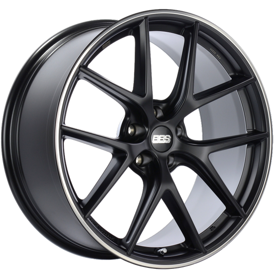 BBS CI-R 20x10 5x112 ET45 Satin Black Polished Rim Protector Wheel -82mm PFS/Clip Required