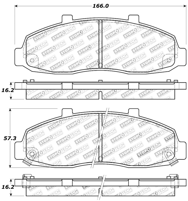 StopTech Sport Brake Pads w/Shims and Hardware - Front