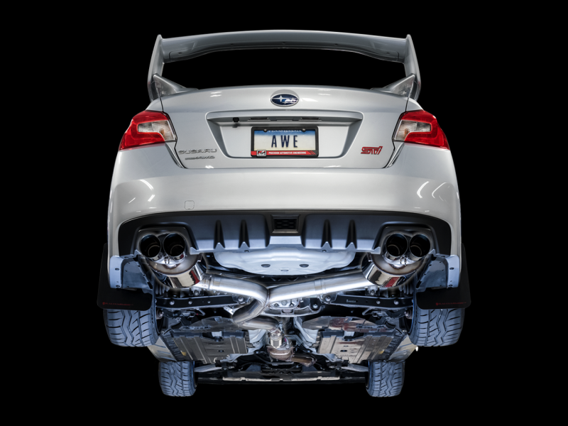 AWE Tuning Subaru STI VA / WRX GV / STI GV Sedan Touring Edition Exhaust - Chrome Silver Tip (102mm)