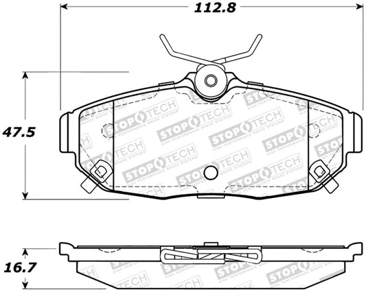 StopTech Sport Brake Pads w/Shims and Hardware - Rear