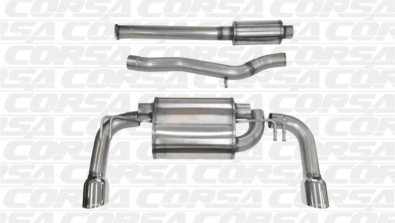 Corsa 2008-2015 Mitsubishi Lancer Evolution X Sedan 2.0L Polished Sport Dual Rear Cat-Back Exhaust