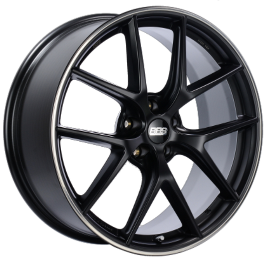 BBS CI-R 20x9 5x112 ET37 Satin Black Polished Rim Protector Wheel - 82mm PFS/Clip Required