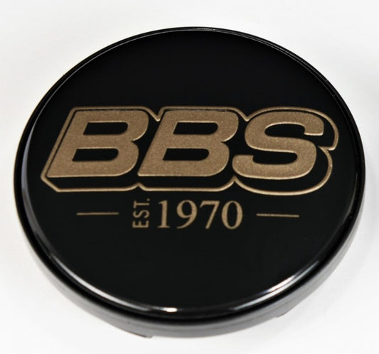 BBS Center Cap 70.6mm Black/Gold Est. 1970 Anniversary w/BBS Logo (5-Tab)