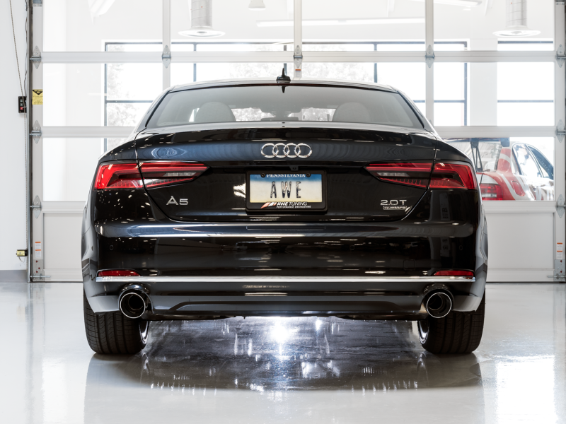 AWE Tuning Audi B9 A5 SwitchPath Exhaust Dual Outlet - Chrome Silver Tips (Includes DP and Remote)