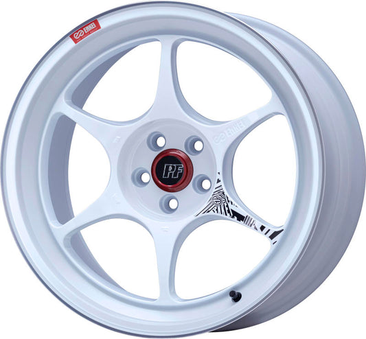 Enkei PF06 18x10in 5x120 BP 25mm Offset 72.5mm Bore White Machined Wheel