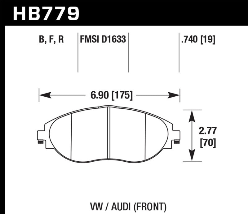 Hawk 2016 Audi S3 DTC-70 Front Brake Pads