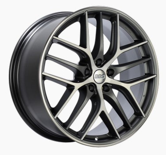 BBS CC-R 20x9 5x120 ET25 Satin Graphite Diamond Cut Polished Rim Protector Wheel -82mm PFS Required