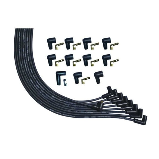 Moroso Universal V8 90 Deg Plug Unsleeved 90 Non-HEI Ultra Spark Plug Wire Set - Black