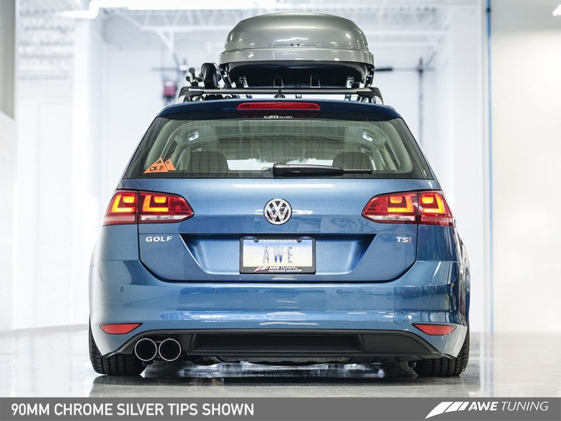 AWE Tuning VW MK7 Golf SportWagen Track Edition Exhaust w/Chrome Silver Tips (90mm)