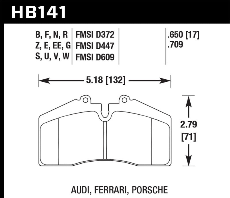 Hawk Audi/Porsche Rear AND ST-40 Performance Ceramic Street Brake Pads