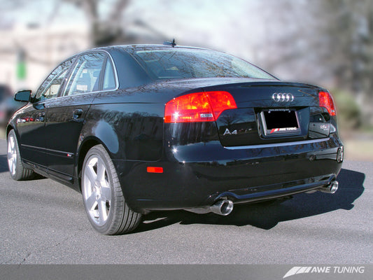 AWE Tuning Audi B7 A4 3.2L Touring Edition Dual Tip Exhaust - Diamond Black Tips