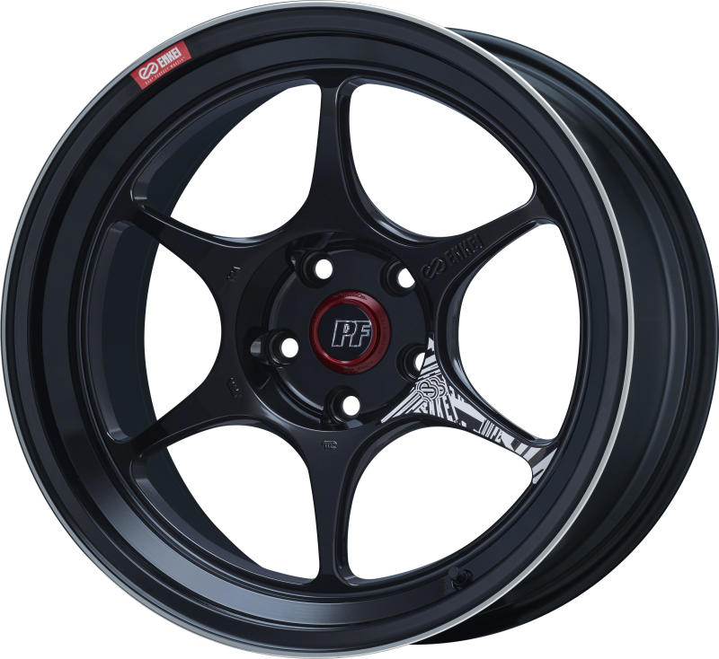 Enkei PF06 18x8in 5x112 BP 50mm Offset 75mm Bore Black Machined Wheel