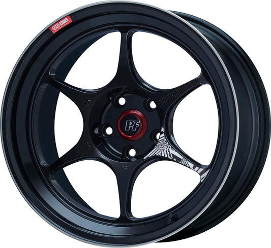 Enkei PF06 18x9in 5x114.3 BP 28mm Offset 75mm Bore Black Machined Wheel