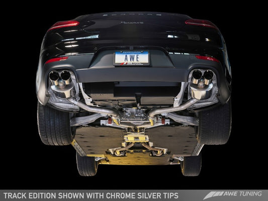 AWE Tuning Panamera 2/4 Track Edition Exhaust (2014+) - w/Chrome Silver Tips