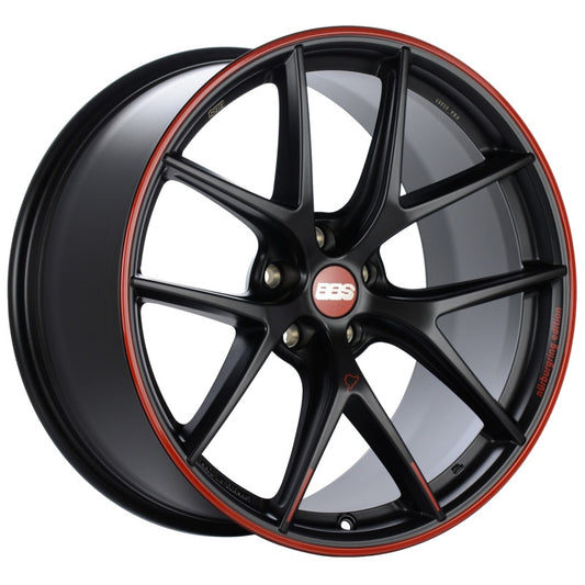 BBS CI-R Nurburgring Edition 19x8.5 5x112 ET32 Satin Black/Red Lip Wheel - 82mm PFS/Clip Req.