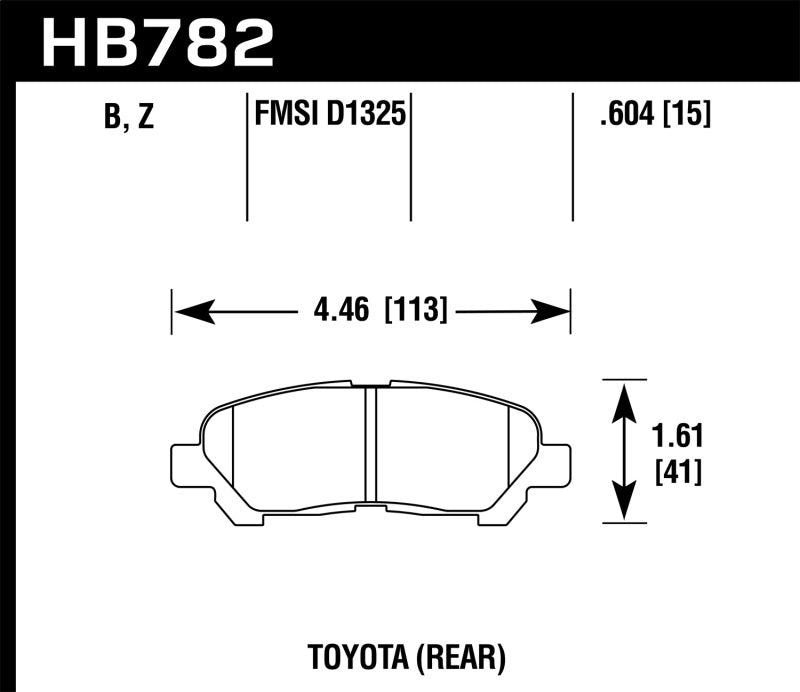 Hawk 08-13 Toyota Highlander Performance Ceramic Street Rear Brake Pads