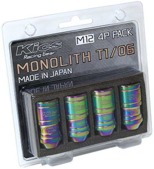 Project Kics 12 x 1.5 Neochrome T1/06 Monolith Lug Nuts - 4 Pcs