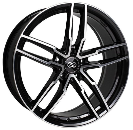 Enkei SS05 18x8 5x110 40mm Offset 72.6mm Bore Black Machined Wheel