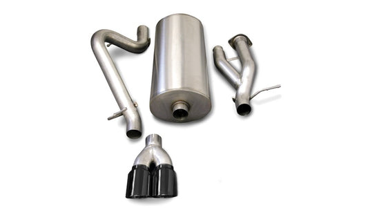 Corsa 2003-2006 Hummer H2 6.0L V8 Black Sport 3in Single Rear Twin 4in Tips Cat-Back Exhaust