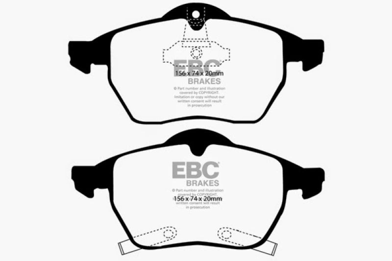 EBC 98 Saab 9-3 2.0 Turbo Redstuff Front Brake Pads