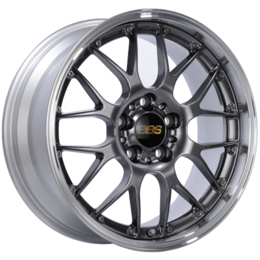 BBS RS-GT 19x8.5 5x112 ET38 Diamond Black Center Diamond Cut Lip Wheel -82mm PFS/Clip Required